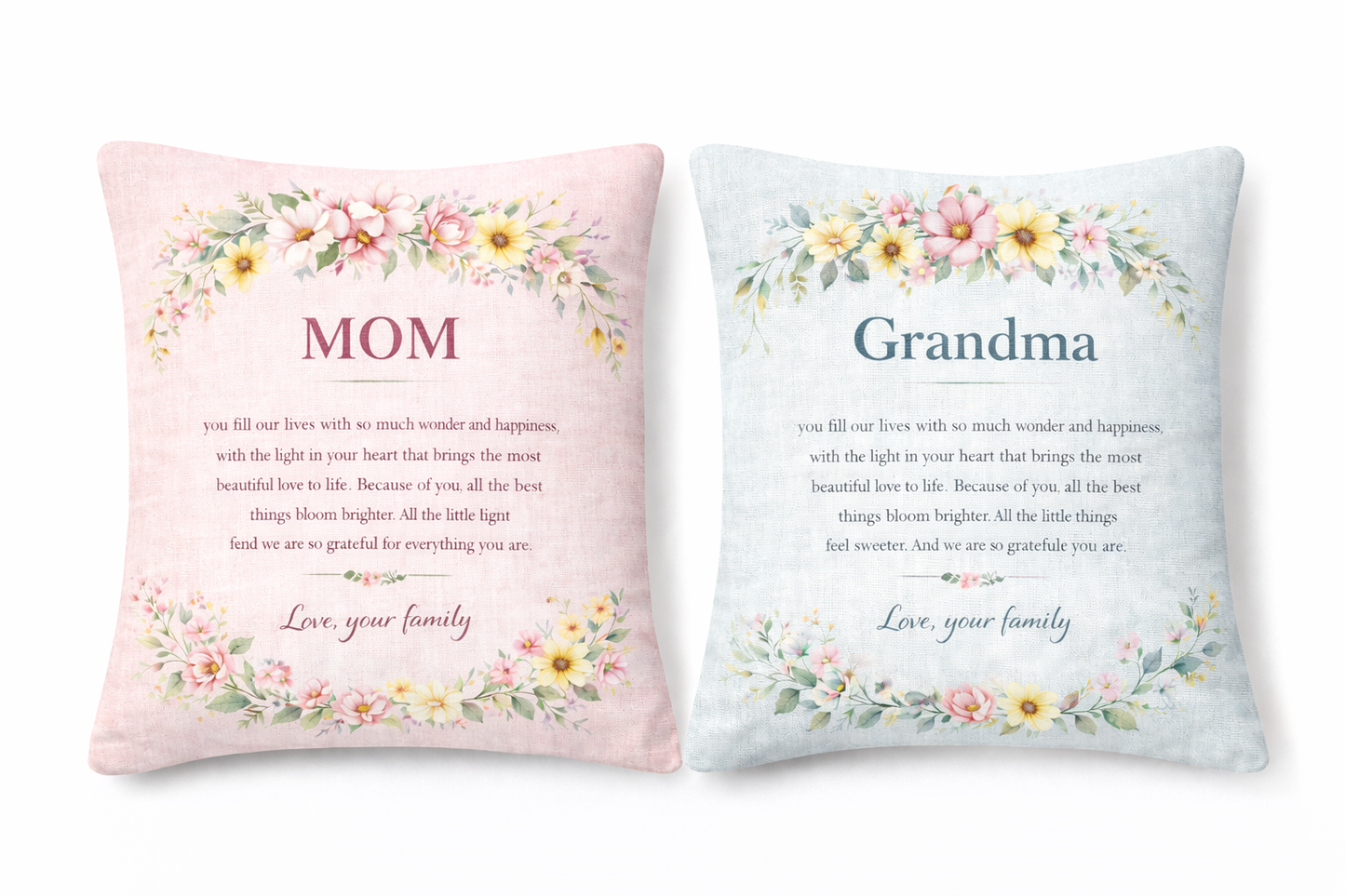 Forever Grandma and  Mom Pillow bundle